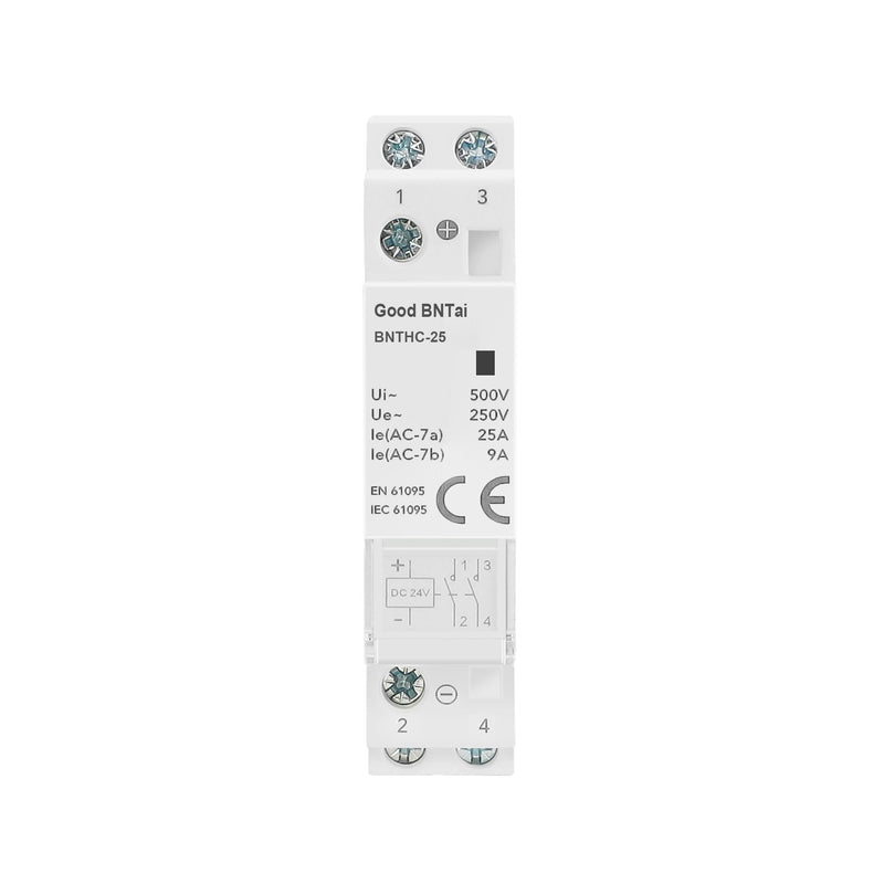 DC Modular Contactor 2P 2NO 25A 12V 24V DC 35 mm DIN Rail Mount (2P 25A 2NO 24VDC) 2P 25A 2NO 24VDC