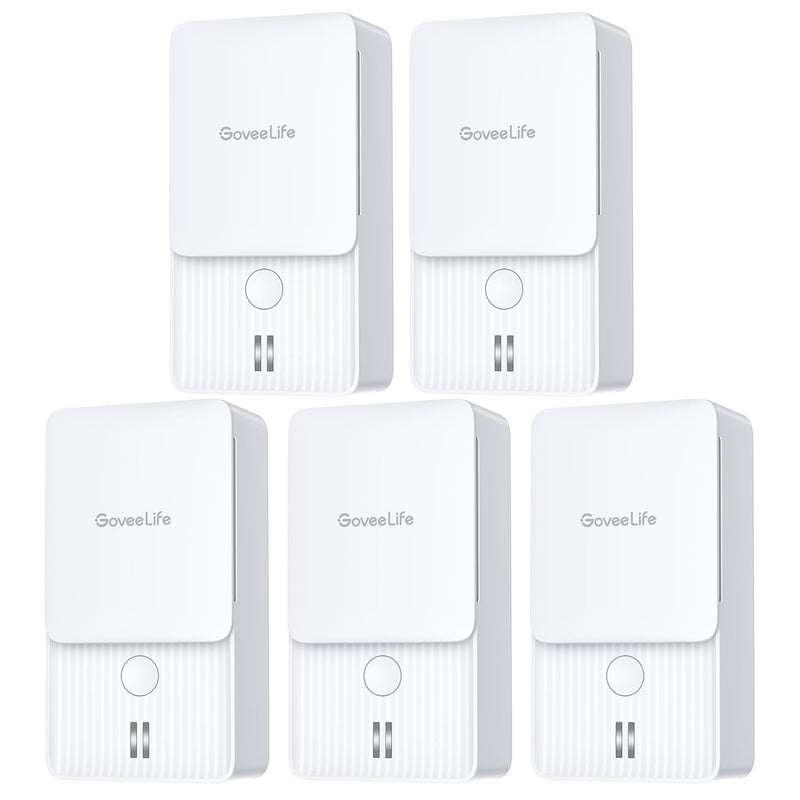 GoveeLife Water Leak Detectors 5 Pack, 100dB Adjustable Audio Alarm and Leak and Drip Alerts, Detector for Home, Bedrooms, Basement, Warehouse, Cabin/RV