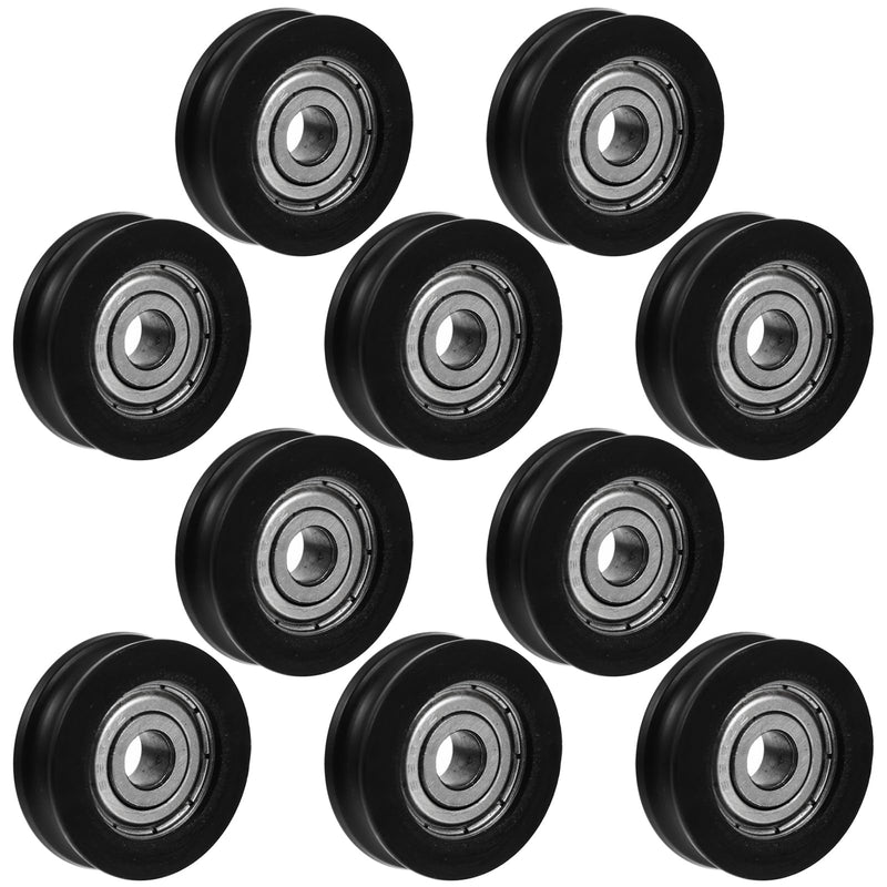 TEHAUX Nylon U-Groove Sliding Door Pulley Wheel 1.18 Inch – Low-Noise & Smooth-Sliding for Barn Doors, Cabinets, Shower Doors & Windows – for Residential & Commercial Use 2.5X2.5CM Black