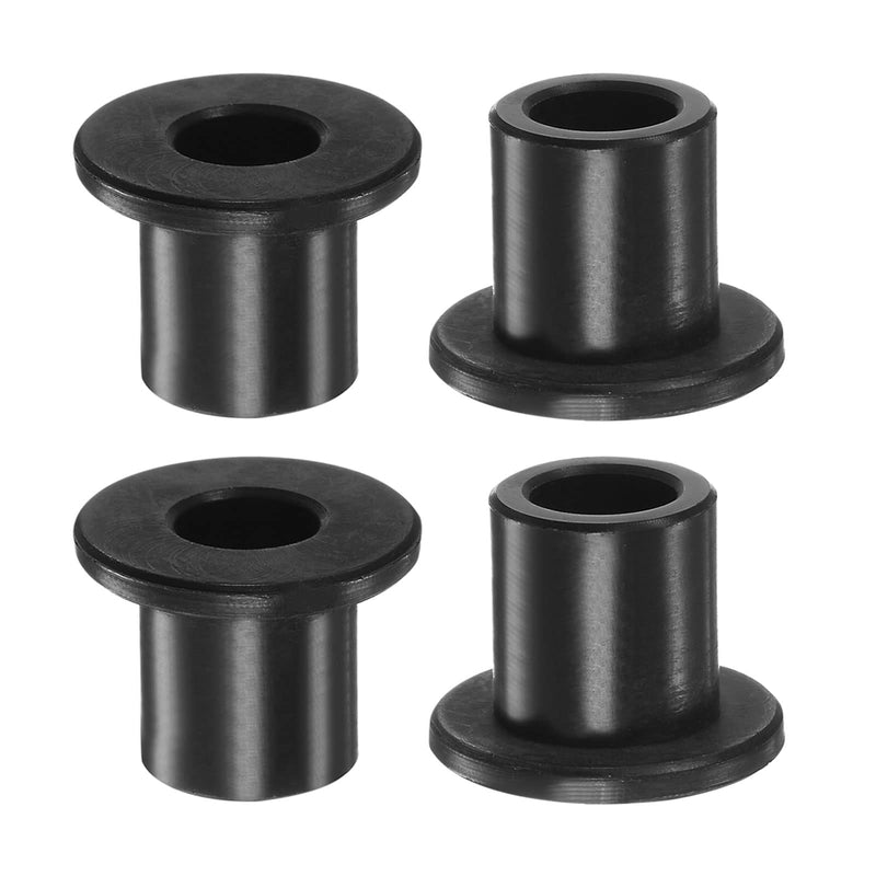 HARFINGTON 4pcs Flanged Sleeve Bearings 10.5mm Bore 15.9mm OD 19.2mm Length Nylon Bushings for Shaft, Black 10.5mm x 15.9mm x 19.2mm