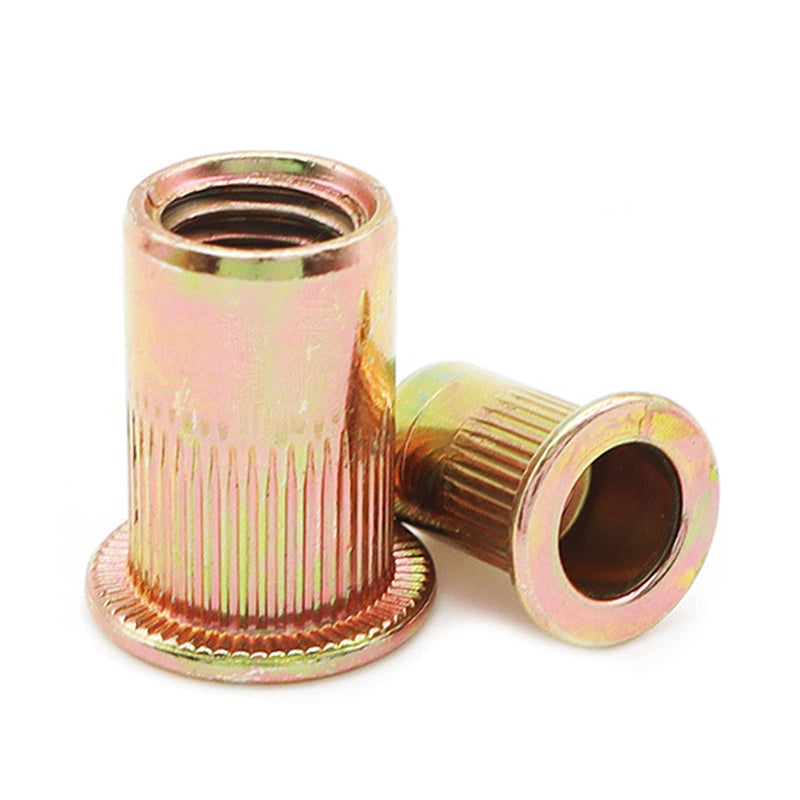 1/2"-13 Rivet Nuts Zinc Plated Carbon Steel Threaded Insert Nut Nutsert Rivnuts, 10Pcs 1/2"-13 Yellow