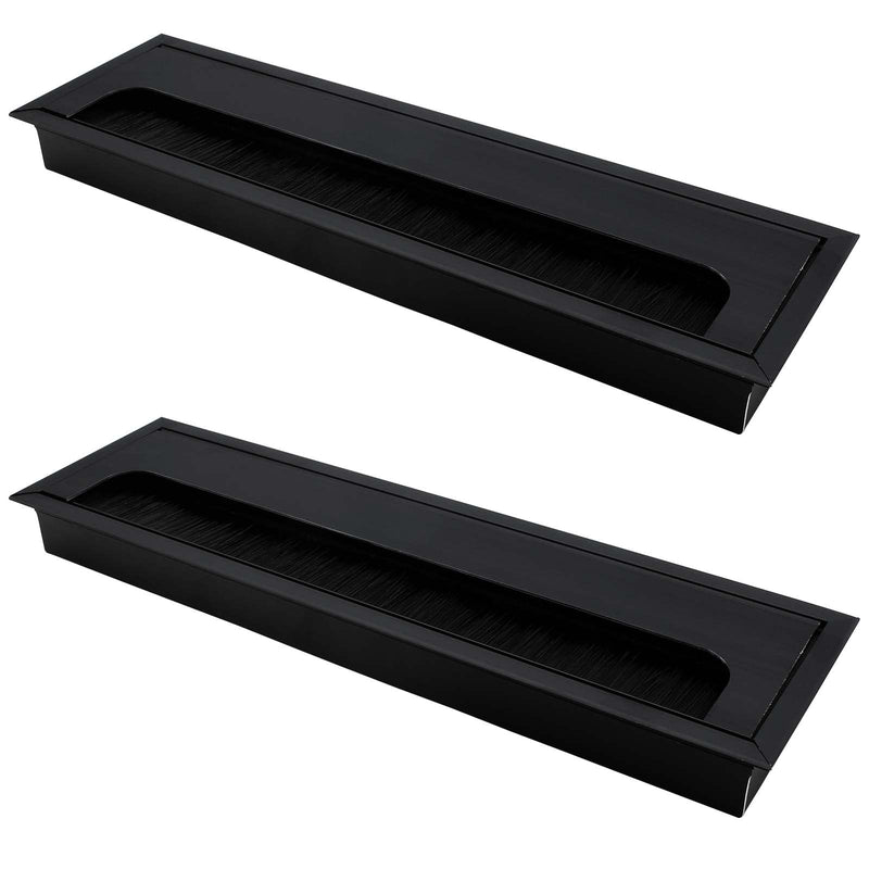 1 Pack Rectangle Hole Cover Square Cable Grommet 280x80mm Wire Cover for Management Computer Desk 280 x 80 mm