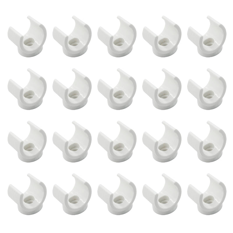 Litoexpe 3/4 Inch PEX Pipe Clamps, 20mm PVC Pipe Holder, Plastic U-Hook PEX Pipe Support Hangers, White PEX Water Pipe Clips, 20pcs PEX Tubing Clamp Tool 3/4"