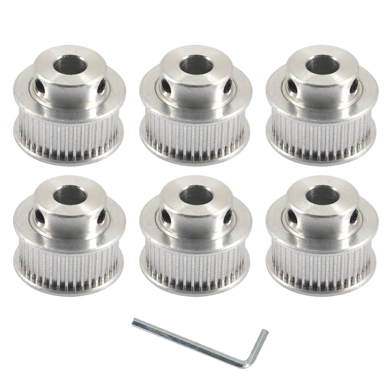 (Pack of 6) GT2 Timing Belt Pulley 40 Teeth 8mm Bore 10mm Width Belt Aluminum Alloy Pulley Wheel for 3D Printer CNC Accessory