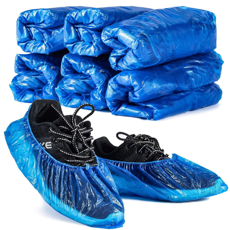 60 Pack (30 Pairs) Shoe Covers - Boot Covers Plastic Disposable Waterproof Shoe Covers for Men and Women Fits All Sizes of Shoes for House Cleaning