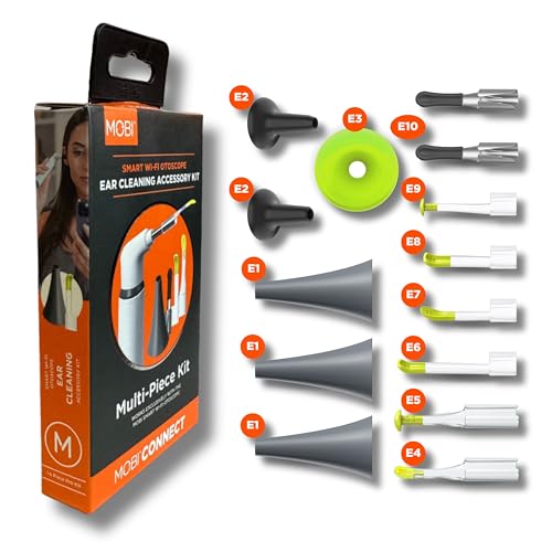 MOBI Smart Otoscope Ear Cleaning Accessory Kit - Compatible with MOBI Smart Otoscope, Ear Wax Removal Tool Convenient at-Home Ear Examinations - Ultimate Solution for Earwax Build-Up and Itchy Ears