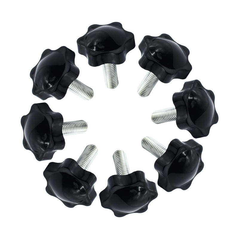 M8 x 25mm Thread Clamping Knob,Hex Star Knurled Thumb Screw Knobs,Tightening Screws Nuts Knob,6 Star Hand Knob Pack of 6 Onesize
