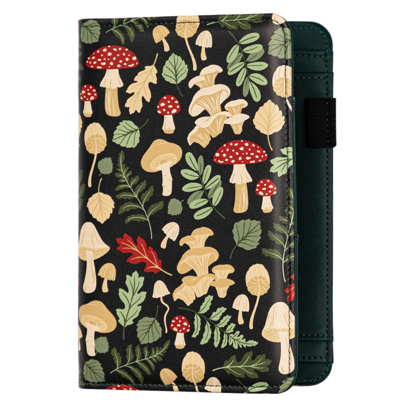 Server Book, Waitress Book,Cute Server Books for Waitress/Waiter with Zipper Pocket Cute Waitress Book Organizer Checkbook Mushroom Cover 8x5 Inch Green Mushroom