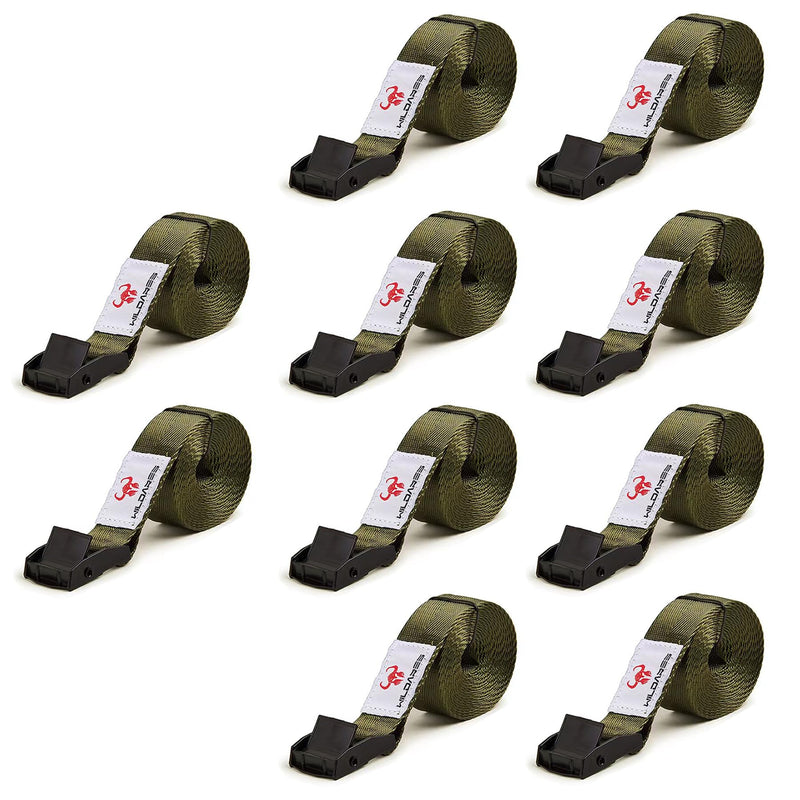 1" x 6.6' Trail Cam Strap,1800 lbs Heavy-Duty Trail Camera Straps, Game Cam Mounting,Tree Belts,Durable Nylon Fiber,Long-Lasting Alloy Buckle (Army Green 10Pcs) Army Green 10Pcs