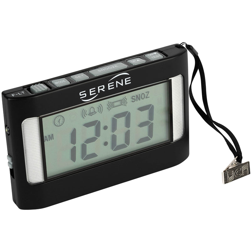 Serene Innovations Loud Alarm Clock for Heavy Sleepers Adults & Deaf: Vibrating Alarm Clock with Bed Shaker & Shock, Portable Flash & Multi-Mode Travel Companion - Portable Small Clock - NewNest Australia