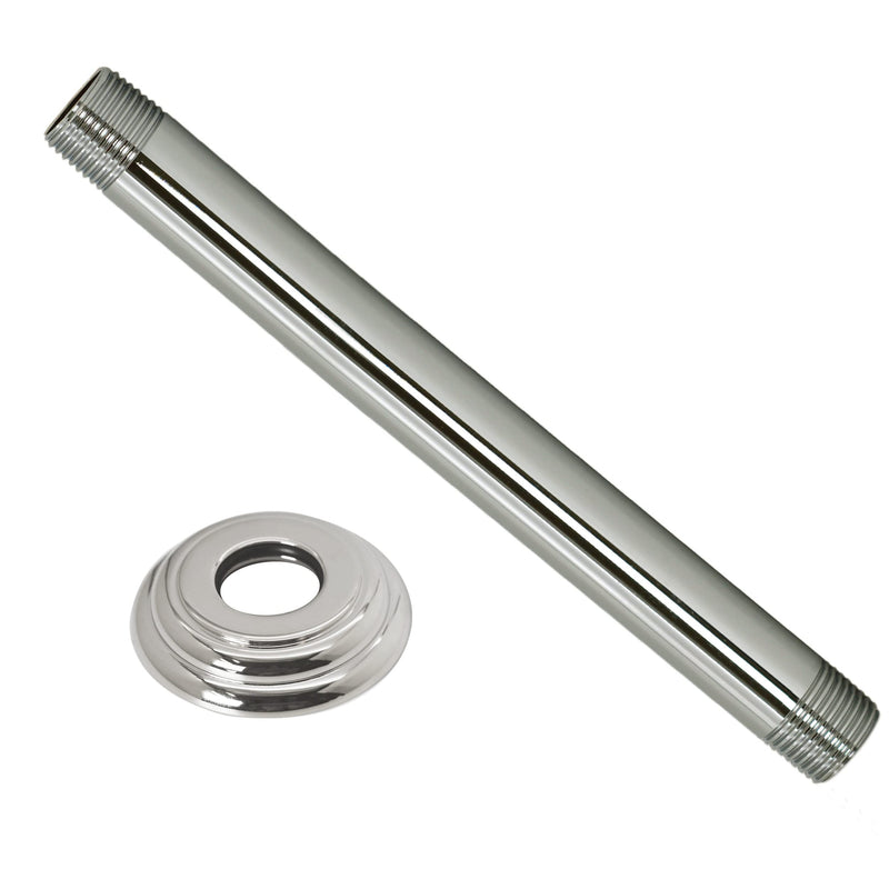 Westbrass D3608A-05 1/2" IPS x 8" Round Ceiling Mount Shower Arm with Flange, Polished Nickel 1 Pack