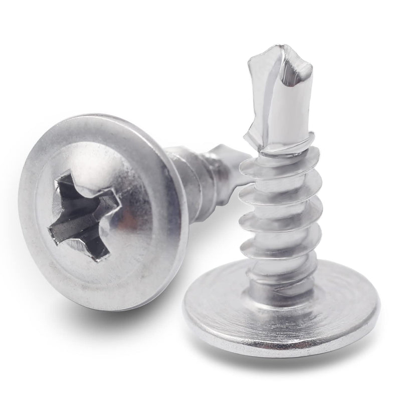 (250pcs) #8 x 1/2" 410 Stainless Steel Self Tapping Screws for Metal Plastic & Wood, Phillips Drive Modified Truss Head, High Strength Sheet Metal Screws (#8 × 1/2") #8 × 1/2" Self-drilling - Truss