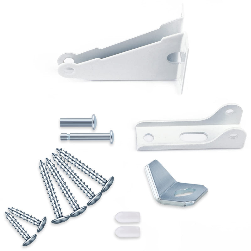 Screen Door Closer Kit, Storm Door Replacement Parts Compatible with Wright Products Screen Door Stopper Parts with Brackets, Pins and Mounting Screws (White)
