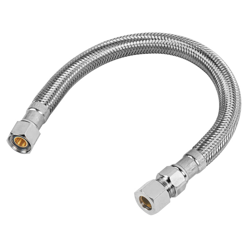 12" Faucet Supply Line Extension, 3/8" x 3/8" Comp Stainless Steel Faucet Extension Hose Connector, For Small Residence or Long Distance Extention 12 Inch