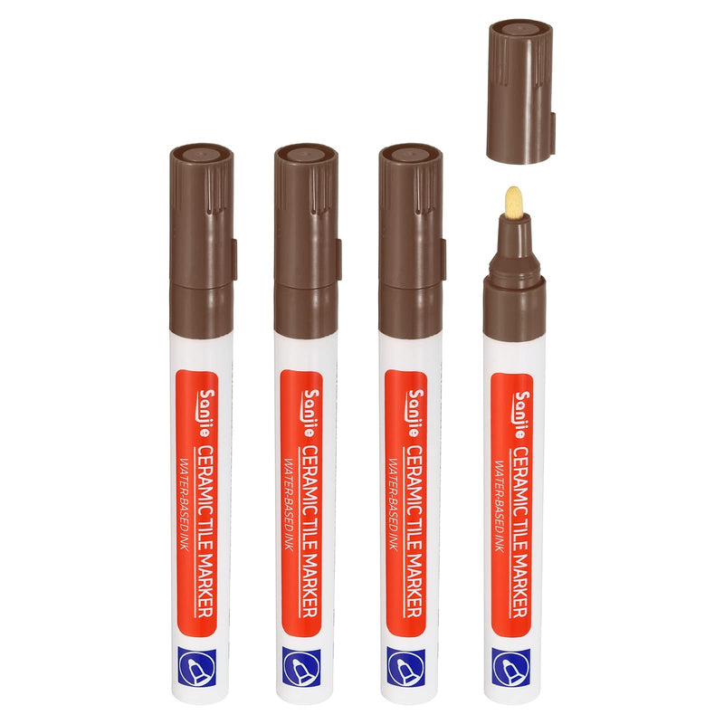 PATIKIL Grout Pen, 4 Pack Dark Brown Tile Marker Waterproof Grout Sealer Pen Tile Repair Pens Paint Pens for Wall Floor Bathroom Kitchen Refresh - NewNest Australia