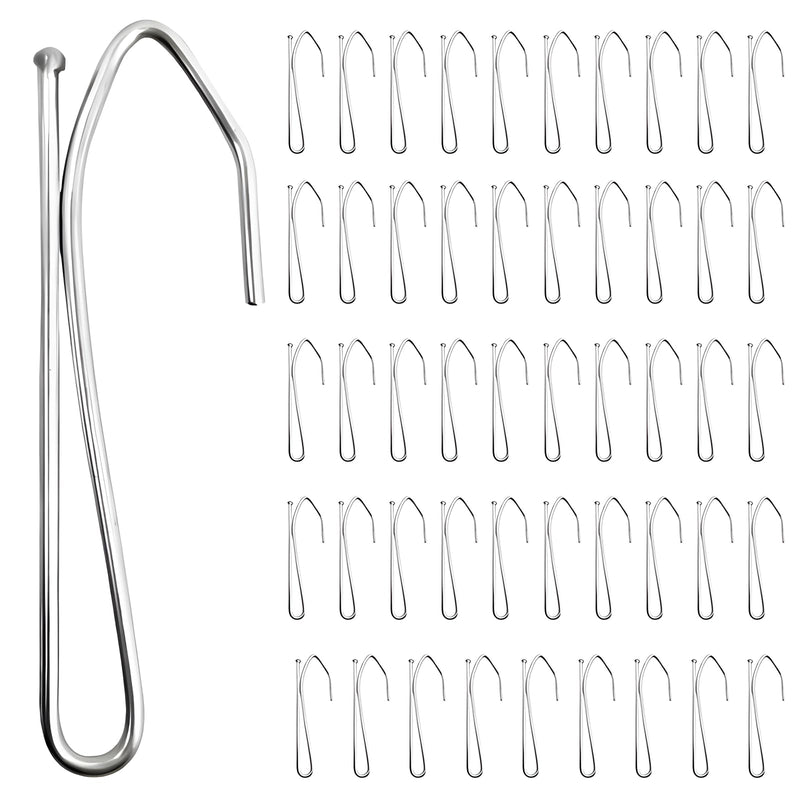 50 Pcs Curtain Drapery Hooks of Heavy Duty 2.68in Metal Pinch Pleat for Window,Door,Shower,Living Room,RV