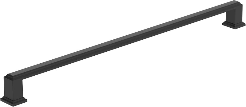 Amerock BP37362FB | Matte Black Cabinet Pull | 12-5/8 inch (320 mm) Center to Center Cabinet Handle | Appoint | Drawer Pull | Kitchen Cabinet Handle | Furniture Hardware