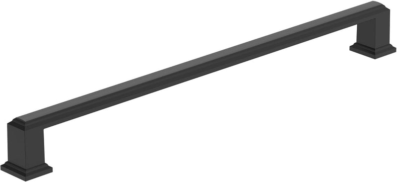 Amerock BP37361FB | Matte Black Cabinet Pull | 10-1/16 inch (256 mm) Center to Center Cabinet Handle | Appoint | Drawer Pull | Kitchen Cabinet Handle | Furniture Hardware
