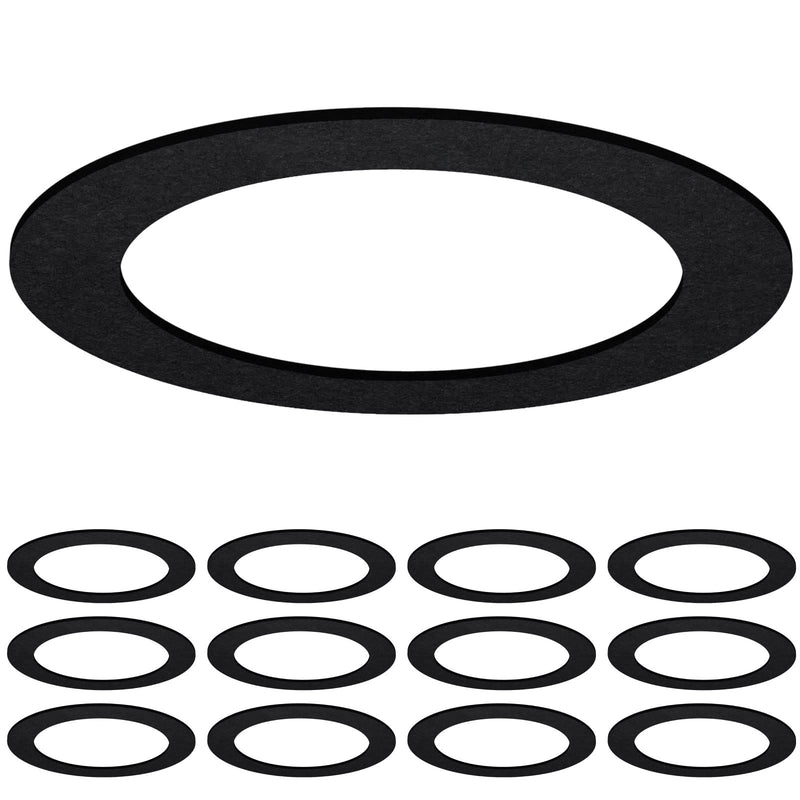 Sunco 12 Pack Goof Rings for 6 Inch Recessed Lights Black Can Light Goof Trim Ring, Outer Diameter 8.6-inch, Inner Diameter 6.2-inch, Durable Plastic Design, Matte Finish, Flush Mount
