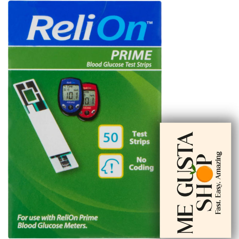 ReliOn Prime Blood Glucose Test Strips, 50 Count + me Gusta Sticker
