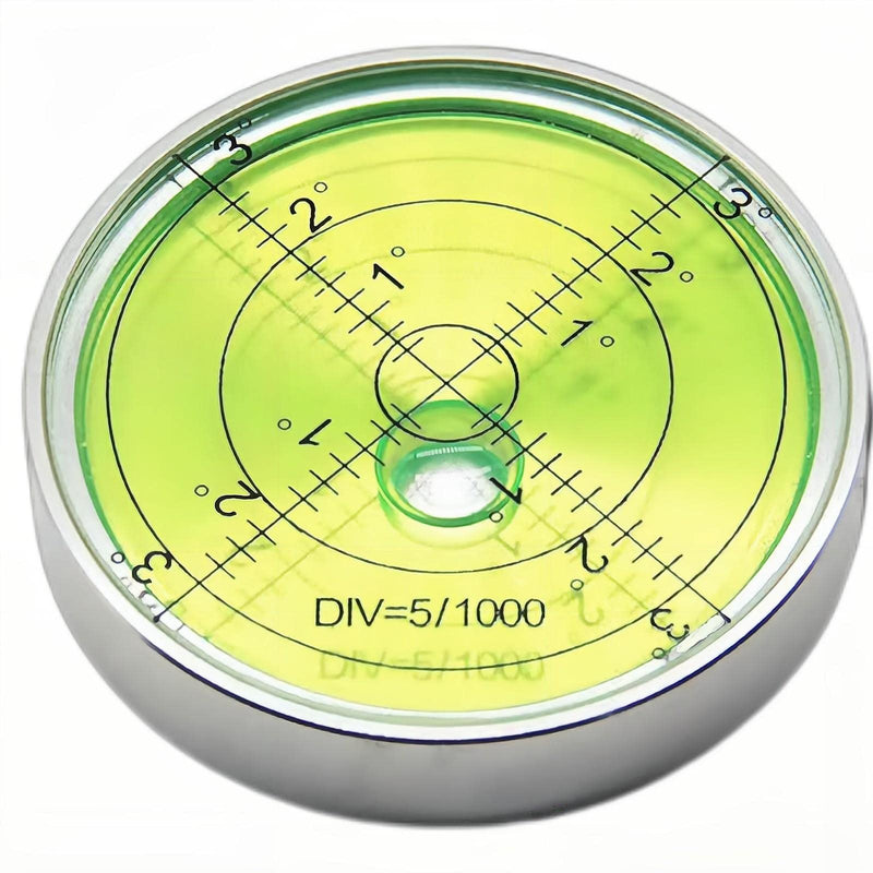 Circular Bubble Levels 2.4 Inch 60mm Accuracy 15'/2 Round High Precision Aluminium Bullseye RV leveling Bubble Levels For Motorhome, Camping, Trailer, Construction, CNC machine(Circular-6012silver) Circular6012Ag