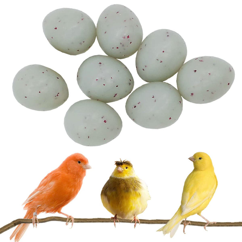 FOIBURELY Canary Fake Eggs Stop Laying, 8 Solid Plastic Fake Eggs. 15mm x 19mm Speckled Blue-Green Plastic, Not Painted - PawsPlanet Australia