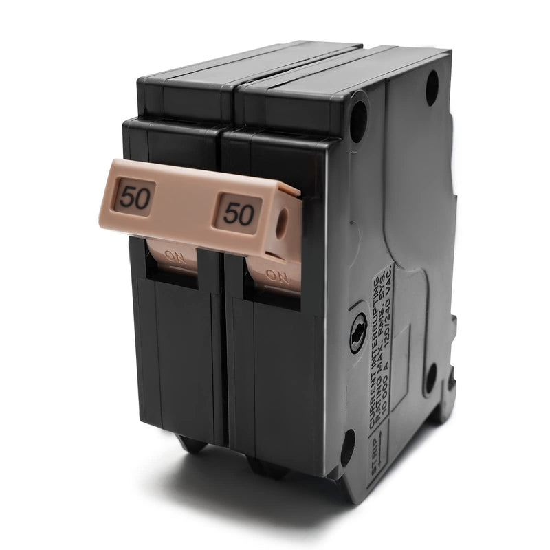 250 2-Pole 50-Amp Circuit Breaker, Type 3/4-In Plug-On Molded Case Circuit Breaker, Thermal Magnetic Protection, 10 KAIC, 120/240V,2024 fit for Load Centers(50A) 50A