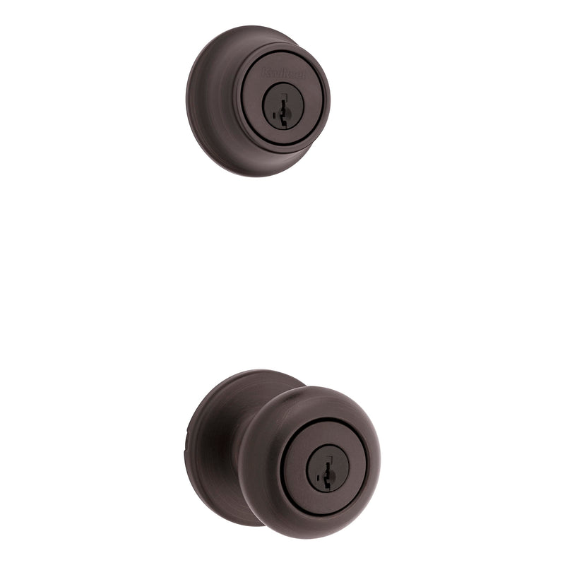 690 Cove Keyed Entry Knob and Single Cylinder Deadbolt Combo Pack featuring SmartKey in Venetian Bronze featuring Microban 1 Pack With SmartKey