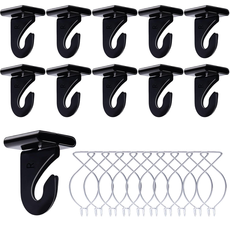 20 Drop Ceiling Hooks for Classrooms & Offices, Black Heavy Duty Ceiling Hooks for Hanging Plants & Decorations, Metal T-Bar Hooks for Suspended Drop Ceiling Tiles