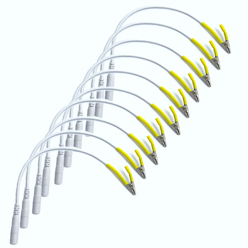 10 Pcs Electrode Lead Wires Cable Clip