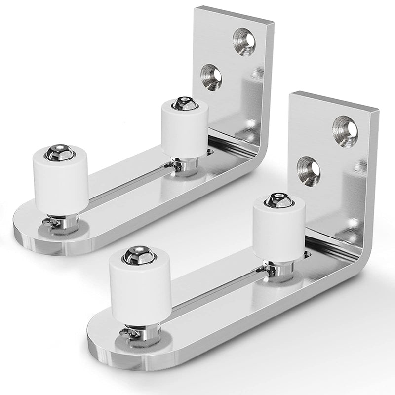 EaseLife Sliding Barn Door Bottom Floor Guide,Ball Bearings Adjustable Stay Roller,Wall Mount System,Flush Flat Bottom Design 2 Chrome