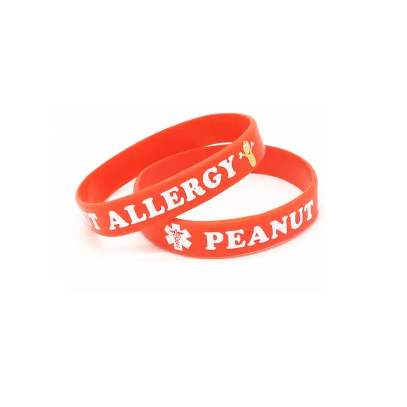 Caiyao Hearing Impaired Medical Alert ID Bracelets Blood THINNER Diabetic Type 1/2 Rubber Medical Awareness Emergency Warning Wristbands Bracelet PEANUT ALLERGY