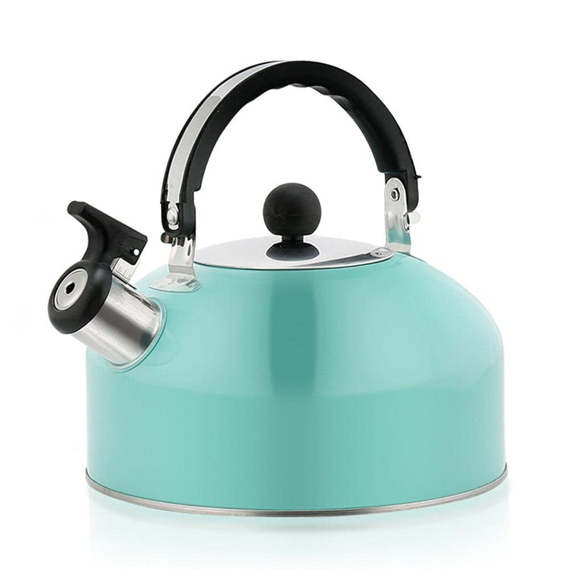 3L Tea Kettle, Stainless Steel Whistles Camping Bottle, Lightweight Teapot Camping Trips Hiking Cooking Grilling (Sky Blue)