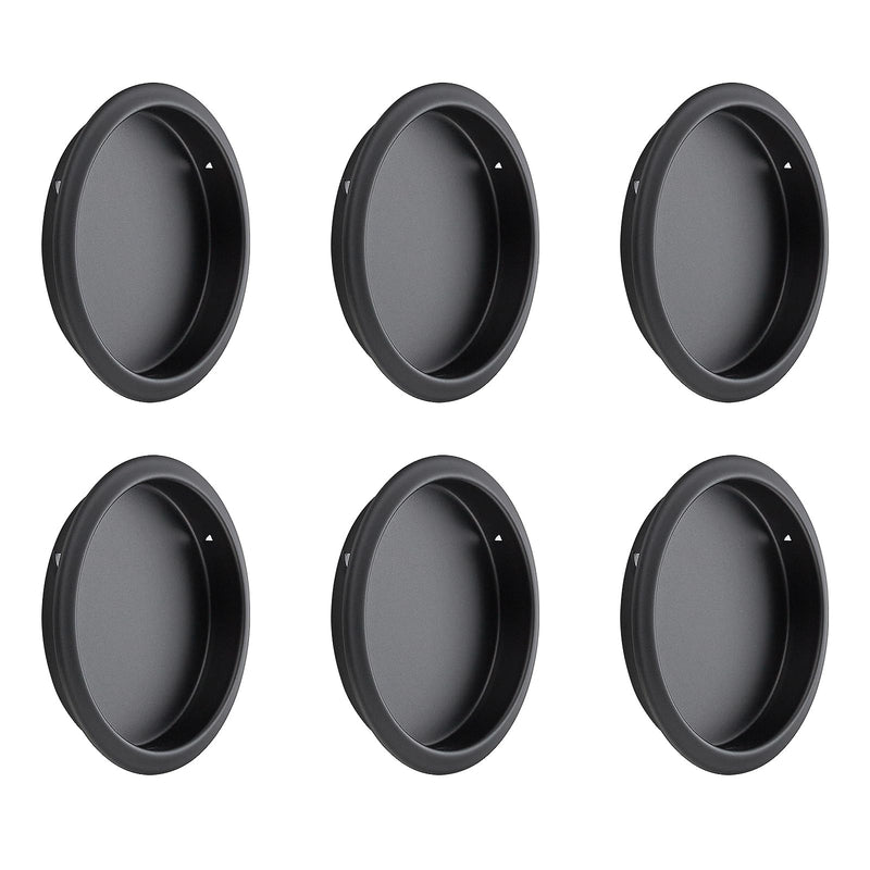 Ravinte 6 Pack Closet Door Finger Pull 2-1/8", Sliding Closet Door Hardware Easy Snap-in Installation, No Nails Needed Black