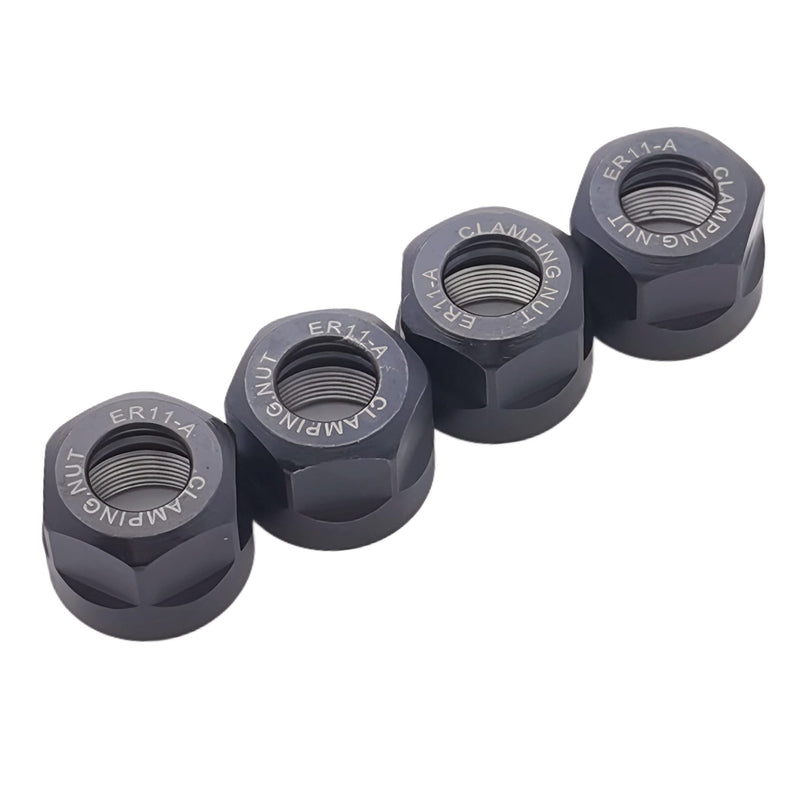 4pcs ER11-A Collet Clamping Nuts Holes for CNC Milling Chuck Holder Lathe
