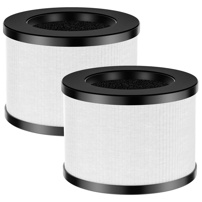 2 Pack TZ-K1 Replacement Filter Compatible with ToLife TZ-K1 Air Puri-fier, MK01 MK06 and FreAire KN6391 Air Purifi-ers, 3-in-1 H13 HEPA Filter, Activated Carbon and Pre-filter, 360° Rotating Filter White-2 Pack