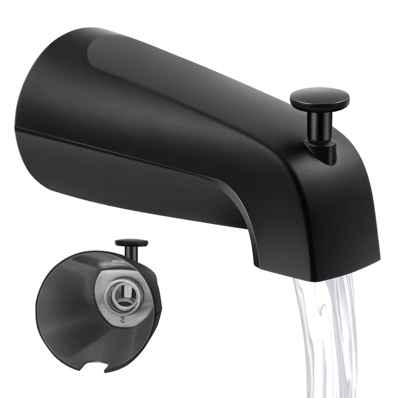 Dreyoo 5 1/4 Inch Bathroom Tub Spout Compatible with Westbrass E531D-1F-62, Fits Wall Front Mount Tub Spout with Shower Diverter 1/2'' IPS Inside Thread Bathtub Faucet(Matte Black) Matte Black
