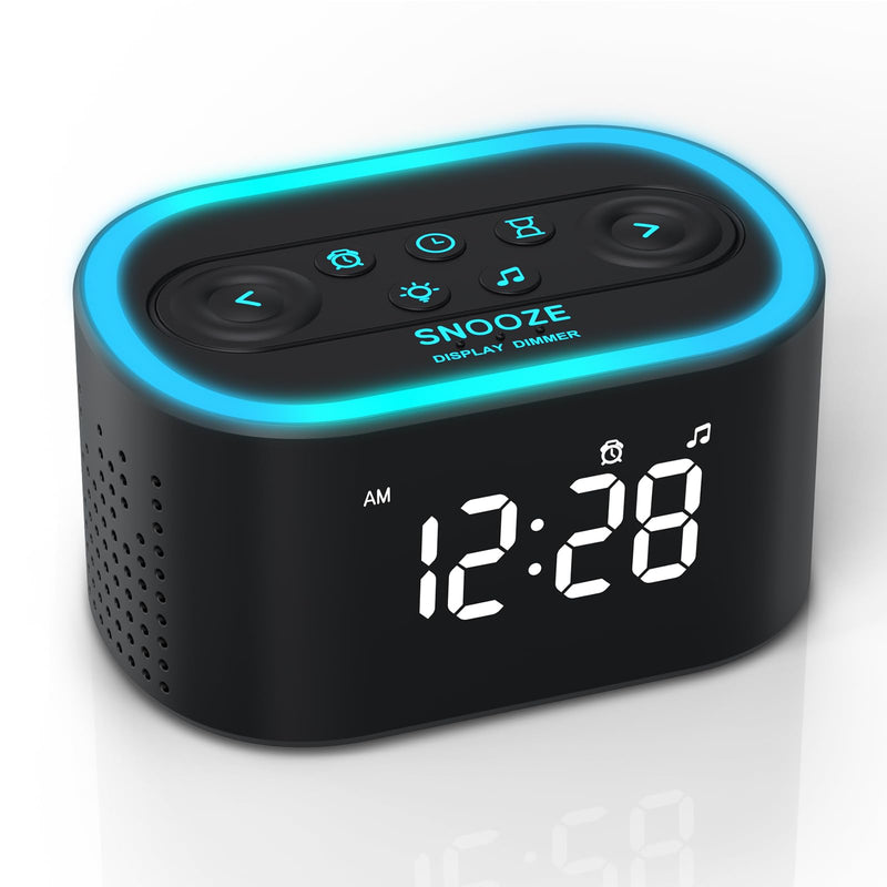 Reacher Digital Alarm Clock & White Noise Sound Machine, 21 Soothing Sounds, 7 Wake Up Sounds, 8 Night Lights, 32-Level Volume, 9 Sleep Timer, Memory Function for Kid, Adult, Bedroom, Nightstand