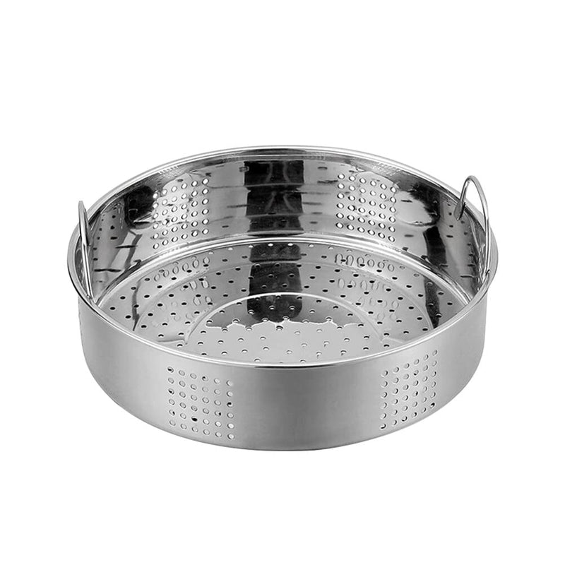UPKOCH Stainless Steel Steamer Insert 9.84 Inch Food Steamer Basket with Dual Handles Multi-Vent Steaming Grid for Dumplings Bao Buns Kitchen Cooking 25cm