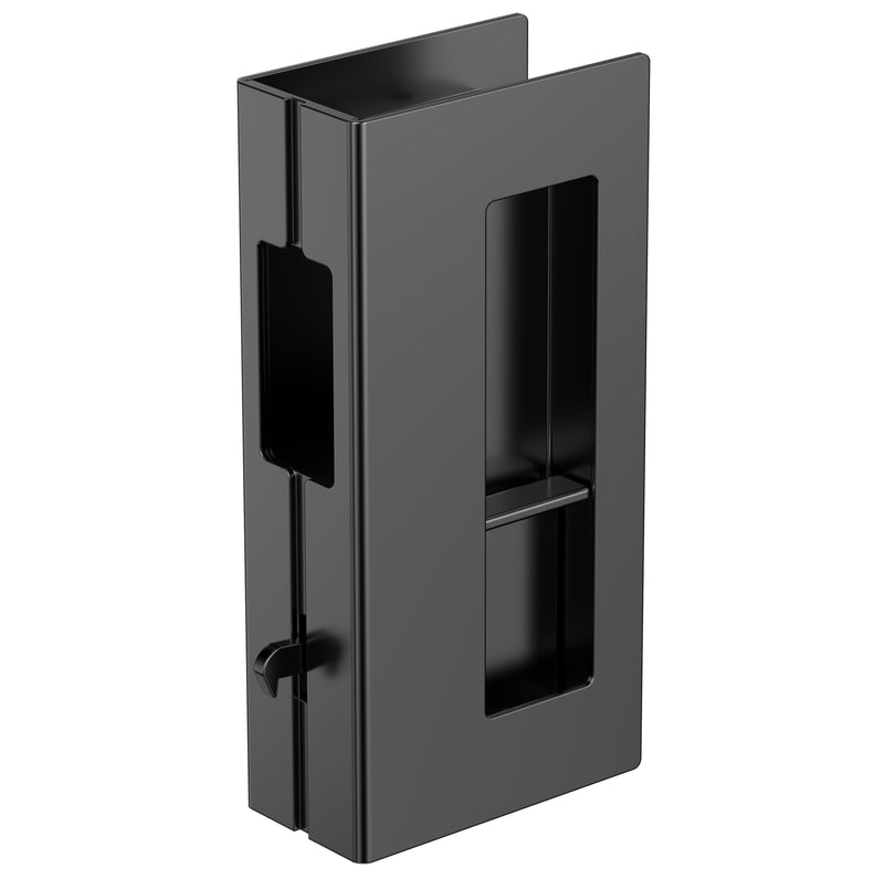 Privacy Pocket Door Pull with Lock, Wooden Sliding Door Handle for 1-3/8”Thickness Door Replace Old Or Damaged Pocket Door Hardware (Matt Black) Matt Black