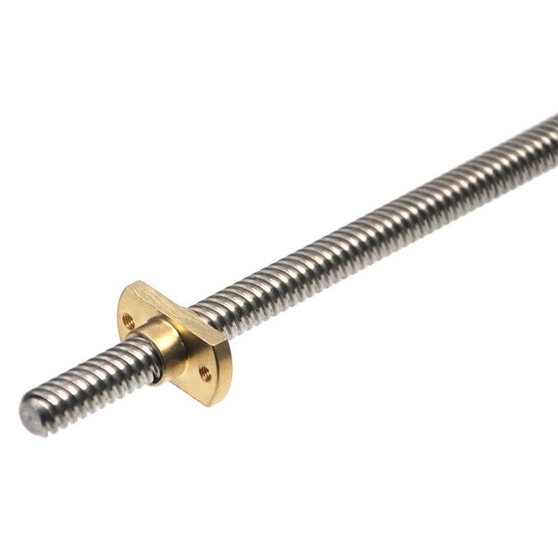 365mm T8 Tr8x8 Z Axis Lead Screw with Brass Nut Z-axis Upgrade Kit 8mm Lead for Ender 3 V2/Ender 3 V2 Neo/Ender 3 Pro/Ender 3/Ender 3 Neo/Voxelab 3D Printer 365mm lead screw with flange cutted nut Tr8x8 (8mm lead)