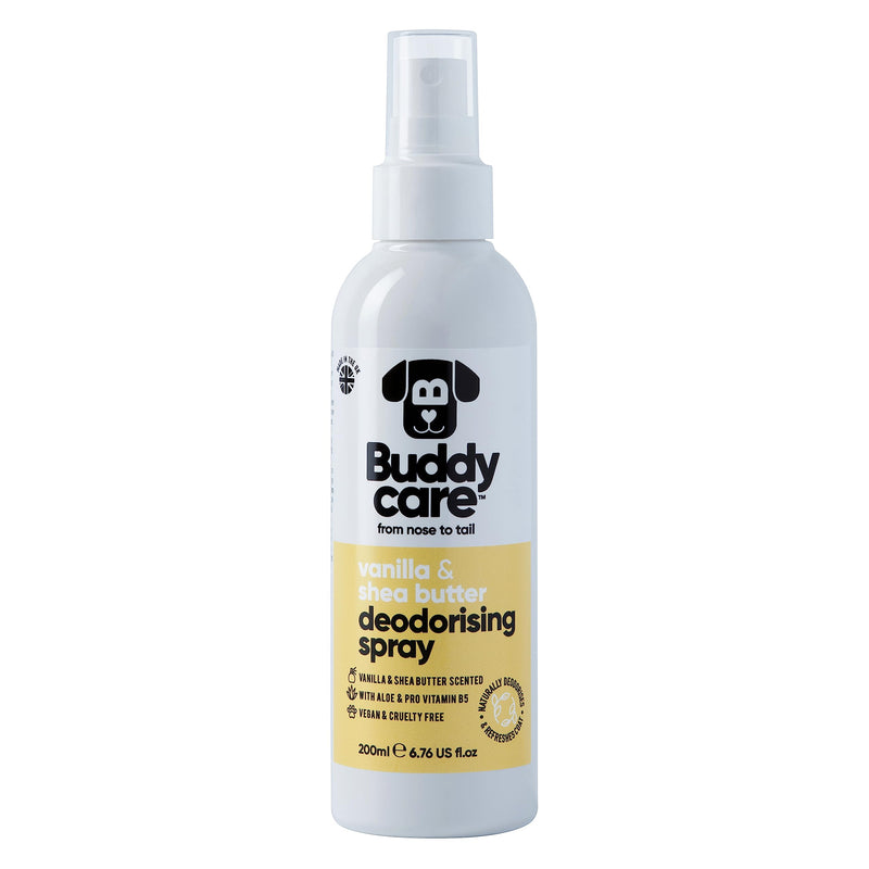 Dog Deodorising Spray - Deodorising Spray for Dogs - With Aloe Vera and Pro Vitamin B5 (Vanilla & Shea Butter, 200ml) - PawsPlanet Australia