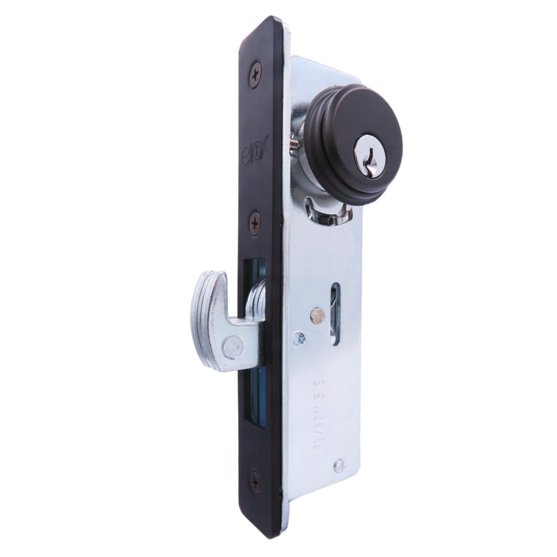 elox Storefront Narrow Stile Mortise Door Lock Hookbolt, Sliding Bolt & Zinc Alloy Cylinder Combo with Key & Adams rite cam, (31/32" Backset, Bronze Duronodic Color) Bronze Duronodic Finish