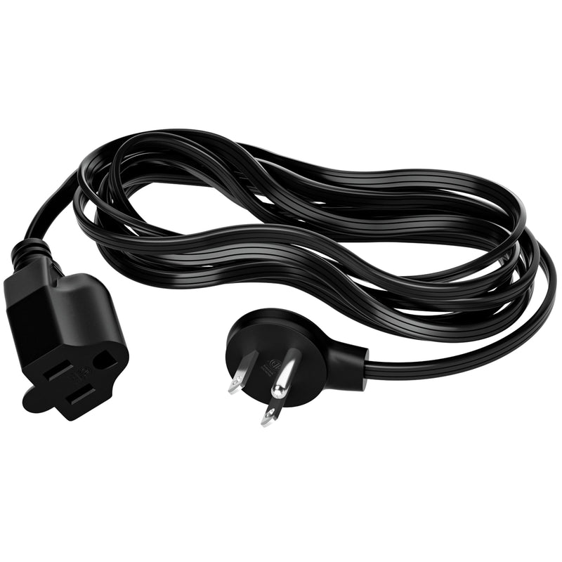 Elecan Flat Plug Extension Cord 12 Ft with Slim Space-Saving Plug Design, Thin Flat Cable Low Profile Power Cord 3 Prong Grounded Wire, 16 Gauge 13 A/125 V-Black-ETL Certified 1 Pack 12FT