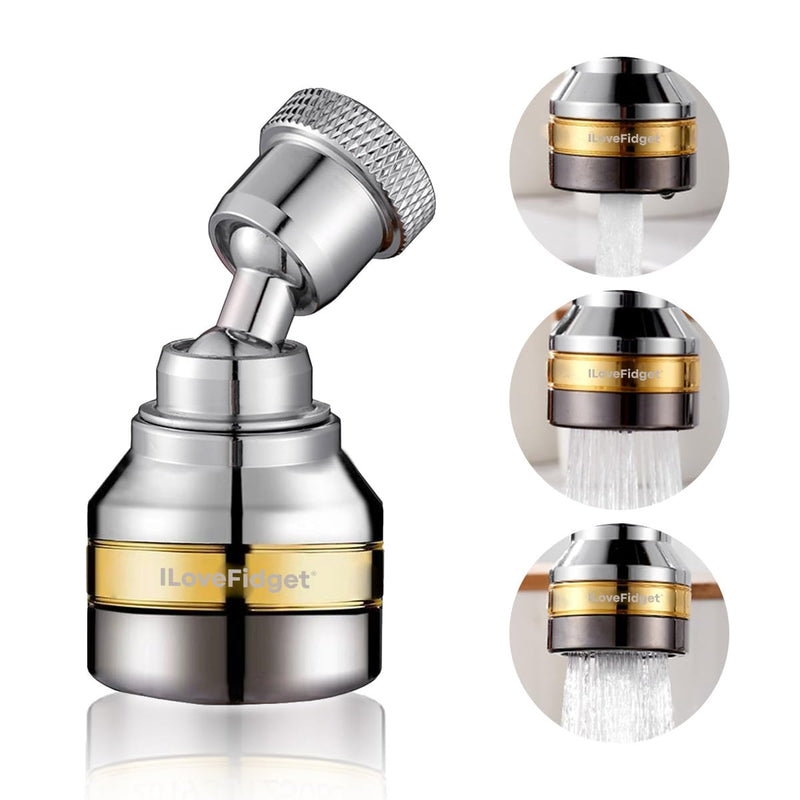 Kitchen Faucet Spray Head, Solid Brass and Stainless Steel, 360 Degree Rotatable Aerator – 3 Flow Mode Adjustable, High Pressure Booster, Anti-Splash, Water Saving Faucet Sink Short