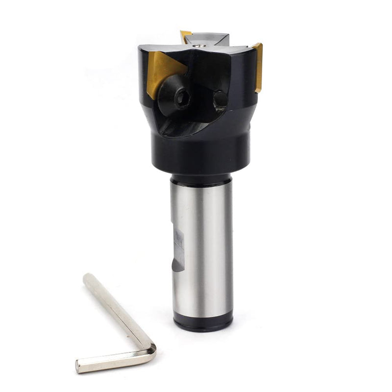 OSCARBIDE Indexable End Mill 3/4''Straight Shank,1-1/2'' Cutting Diameter, 3-1/2"Overall Length,TP32,3 Flutes with 3 Pcs TPCN32PDTR Tpg32 Carbide Inserts