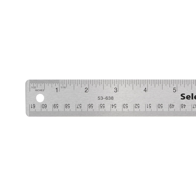 HARFINGTON Stainless Steel Rulers with Non-Skid Backing 61cm/24" Inch and Metric Metal Ruler Straight Edge Measuring Tool 24 Inch