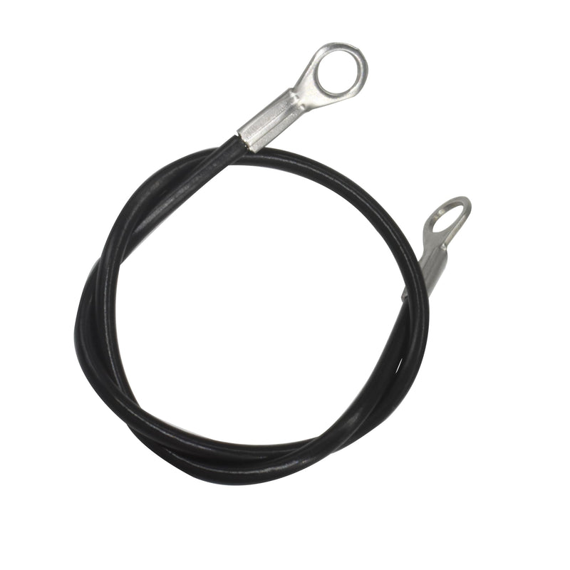 10 Pcs 1/8"(3mm) Wire 12" Vinyl Coated Stainless Steel Cable with Eyelets Short Wire Rope Lanyard Lock Security Chain Link for Outdoor Gates, Black(1/8"x12") 3mm(T) x 12 in/30cm(L)