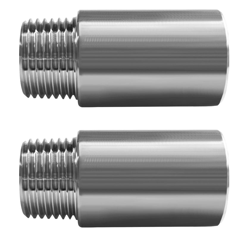 Beduan Stainless Steel Pipe Fittings, 1/2" NPT Male x 1/2" NPT Female Threaded, 2" Length Nipple Cast Pipe (Pack of 2) 2 Inch
