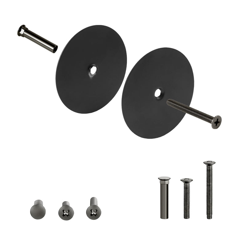 1 Pack Door Knob Hole Cover Plate Matte Black Deadbolt Cover Plate 2 5/8" Diameter Round Door Hole Filler Plate, 1" and 1.5" Screws, Repair Locks and Doors Hole for Home Security